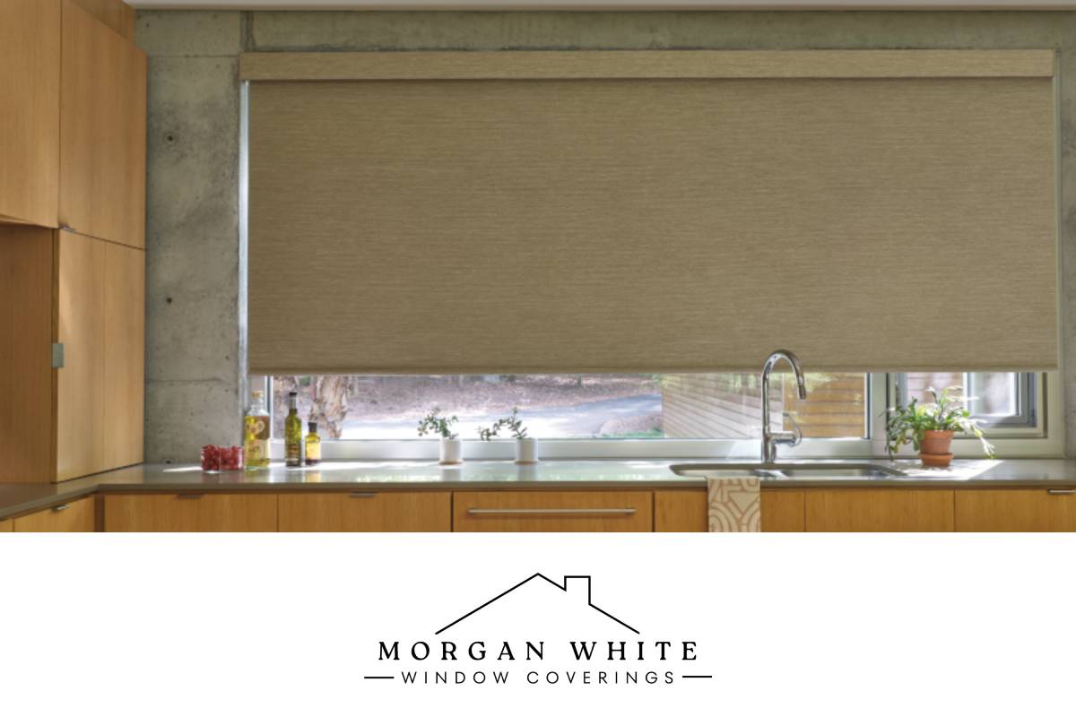 A modern roller window shade with a valance near Saratoga, CA