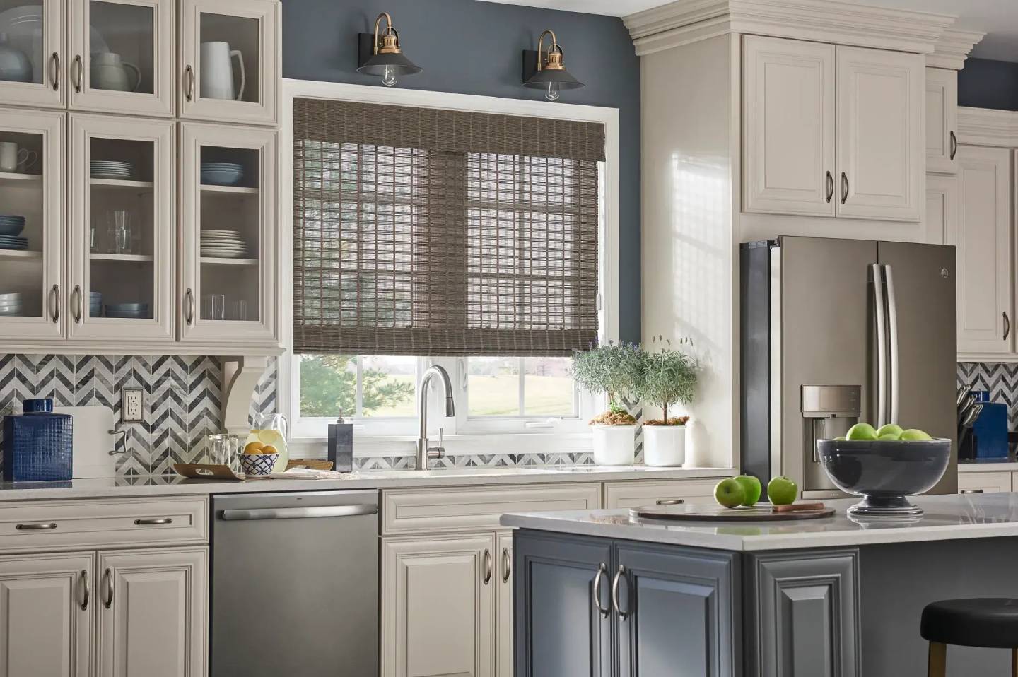 Alta Natural Woven Shades in a kitchen